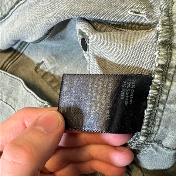 Proof mens 33x32 green faded cotton blend stretch outdoor denim jeans - Picture 3 of 9